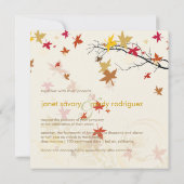 Valle trouwuitnodigingen/paarse bladeren kaart (Achterkant)