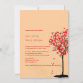 Valle trouwuitnodigingen/rode paarse bladeren kaart (Achterkant)