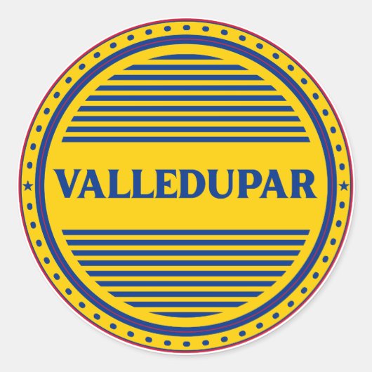 Valledupar Stadstrots Embleem – Colombiaanse ident Ronde Sticker (Voorkant)