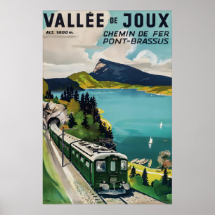 Vallée de Joux Vintage Trein Poster Print, Zwitser