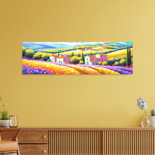 "Vallée Florale" Breed landschap Provence Canvas Afdruk (Insitu (Woonkamer))