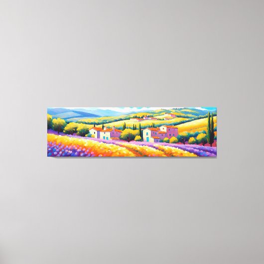 "Vallée Florale" Breed landschap Provence Canvas Afdruk (Voorkant)