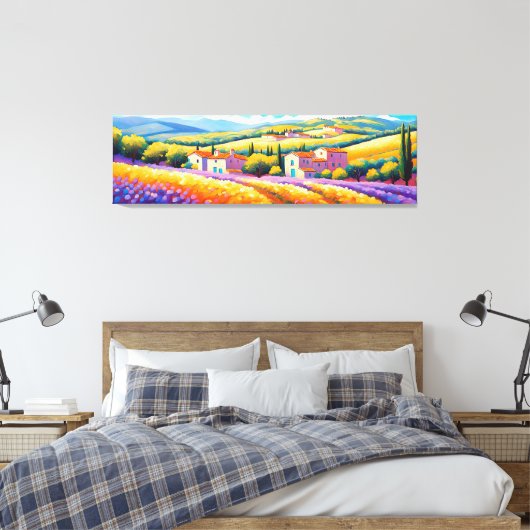 "Vallée Florale" Breed landschap Provence Canvas Afdruk (Insitu (Slaapkamer))