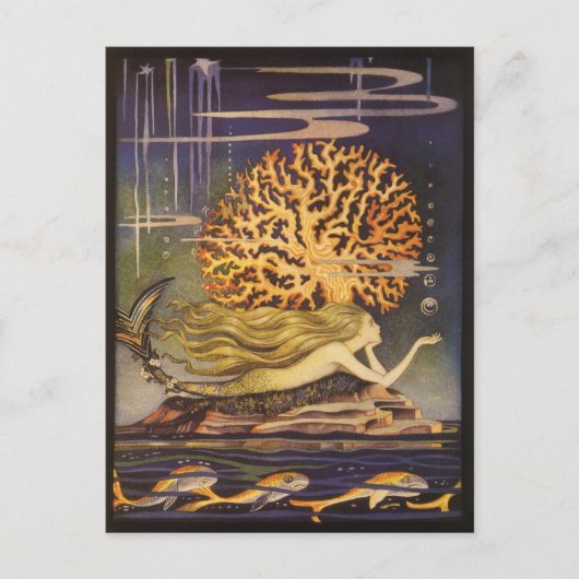  vallei, kleine zeemeermin in oceaankoraal briefkaart (Voorkant)