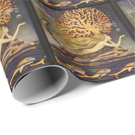  vallei, kleine zeemeermin in oceaankoraal cadeaupapier (Rol Hoek)