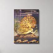  vallei, kleine zeemeermin in oceaankoraal canvas afdruk (Voorkant)