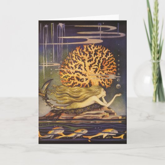 vallei, kleine zeemeermin in oceaankoraal kaart (Voorkant)