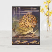 vallei, kleine zeemeermin in oceaankoraal kaart (Gele Bloem)