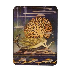 vallei, kleine zeemeermin in oceaankoraal magneet