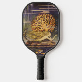  vallei, kleine zeemeermin in oceaankoraal pickleball paddle (Achterkant)