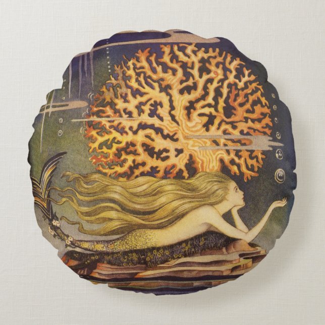  vallei, kleine zeemeermin in oceaankoraal rond kussen (Voorkant)