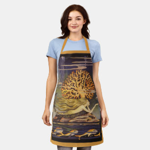 vallei, kleine zeemeermin in oceaankoraal schort