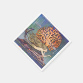 vallei, kleine zeemeermin in oceaankoraal servet (Hoek)