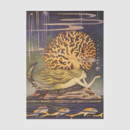 vallei, kleine zeemeermin in oceaankoraal tissuepapier (Voorkant)