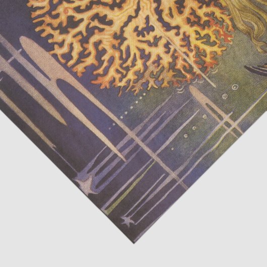 vallei, kleine zeemeermin in oceaankoraal tissuepapier (Detail)