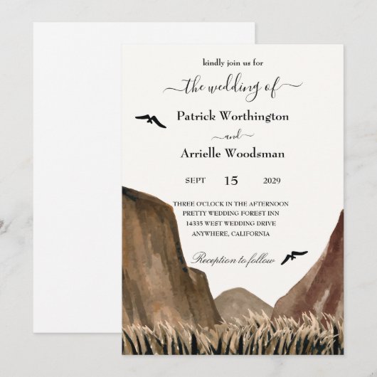 Vallei met arenden westerse trouwkaarten kaart (Voorkant / Achterkant)