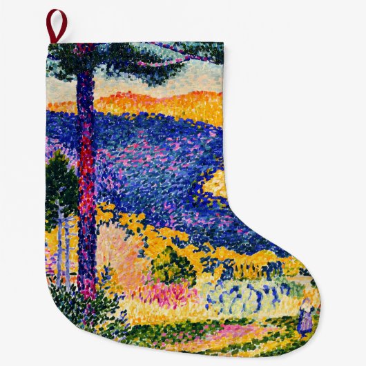 Vallei met Fir schilderij Grote Kerstsok (Voorkant)