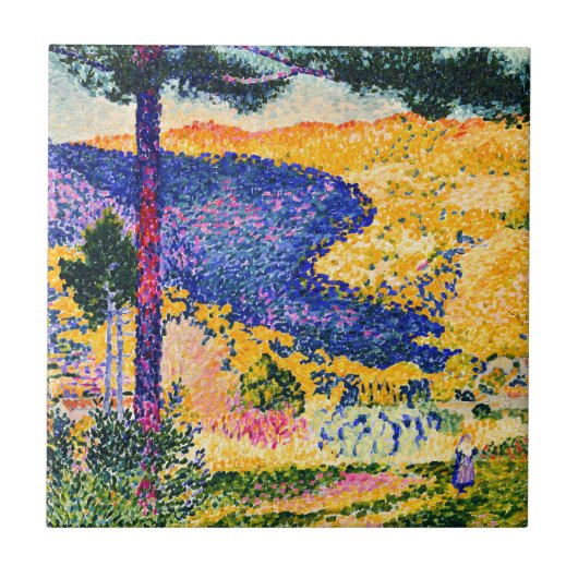 Vallei met Fir schilderij Tegeltje (Voorkant)