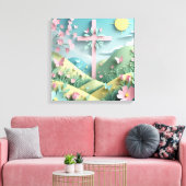 Vallei met het Kruis Kunstprint Canvas Afdruk (Insitu (Woonkamer))
