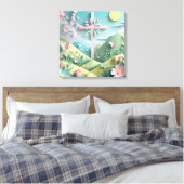 Vallei met het Kruis Kunstprint Canvas Afdruk (Insitu (Slaapkamer))