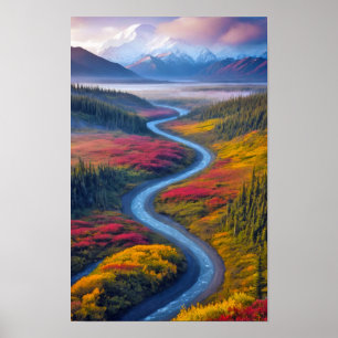 Vallei Natuur Buiten Landschap Rustig Kalm Poster