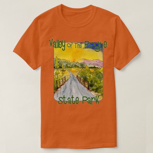 Vallei van de Rogue State Park Oregon T-shirt (Design voorkant)