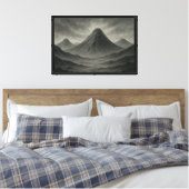 vallei van de vulkaan Ashen Canvas Afdruk (Insitu (Slaapkamer))