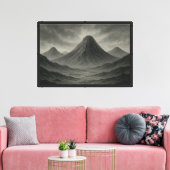 vallei van de vulkaan Ashen Canvas Afdruk (Insitu (Woonkamer))
