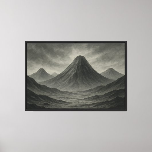 vallei van de vulkaan Ashen Canvas Afdruk (Voorkant)