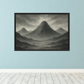 vallei van de vulkaan Ashen Canvas Afdruk (Insitu (Houten vloer))
