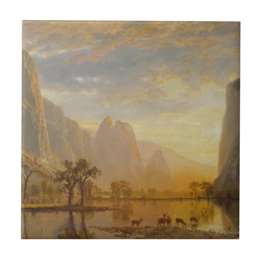 Vallei van de Yosemite (1864) - Albert Bierstadt Tegeltje (Voorkant)