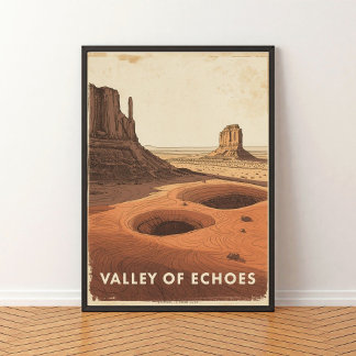 Vallei van Echo's - Vintage Woestijnverkenning Poster