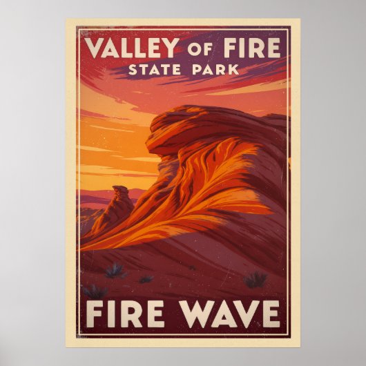 Vallei van Fire State Park - Fire Wave V02 Poster (Voorkant)
