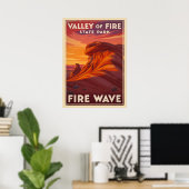 Vallei van Fire State Park - Fire Wave V02 Poster (Thuiskantoor)