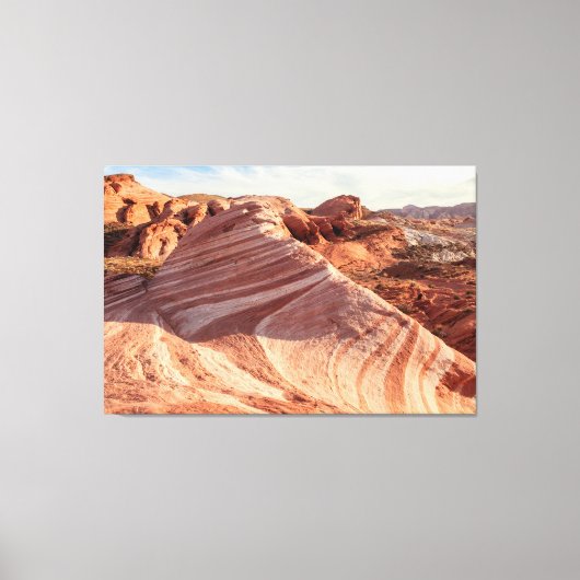 Vallei van Fire Wave Rock Canvas Afdruk (Voorkant)
