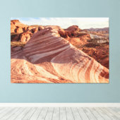 Vallei van Fire Wave Rock Canvas Afdruk (Insitu (Houten vloer))