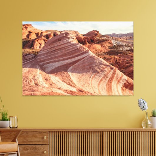 Vallei van Fire Wave Rock Canvas Afdruk (Insitu (Woonkamer))