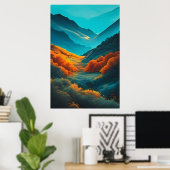 Vallei van Levendige Kleuren Poster (Thuiskantoor)