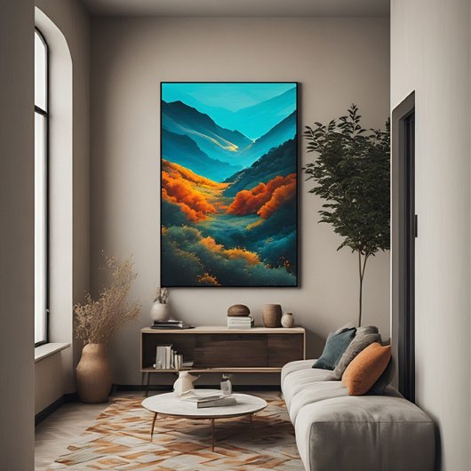 Vallei van Levendige Kleuren Poster