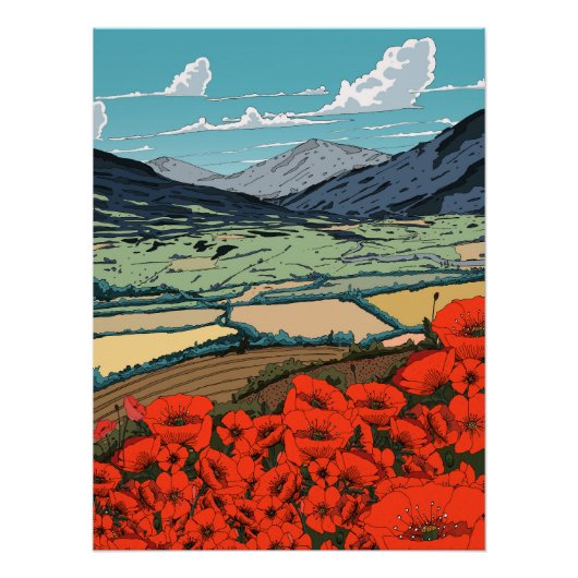 Vallei van Papavers Perfect Poster (Voorkant)