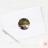 Vallei waterval ronde sticker (Envelop)