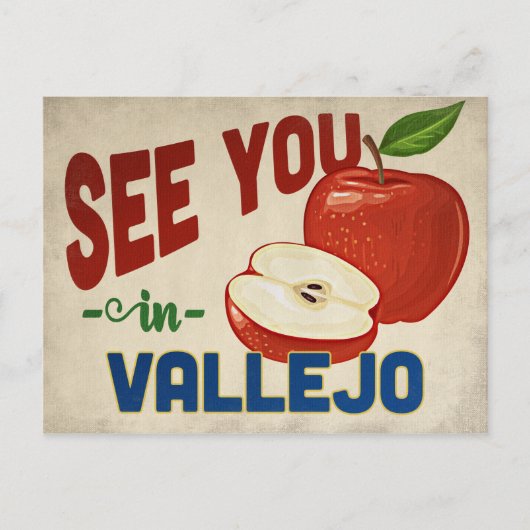 Vallejo California Apple - Vintage Travel Briefkaart (Voorkant)