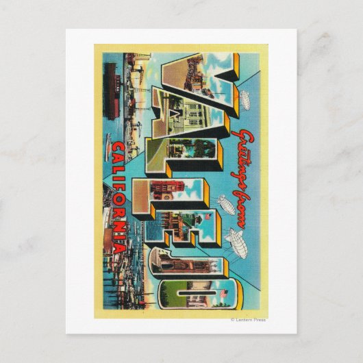 Vallejo, Californië - Grote Letter-scènes Briefkaart (Voorkant)