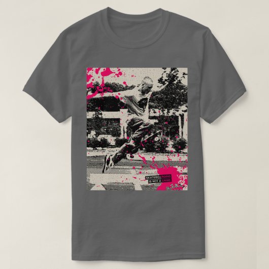 Vallely Skateboarden is geen oude misdadige school T-shirt (Design voorkant)