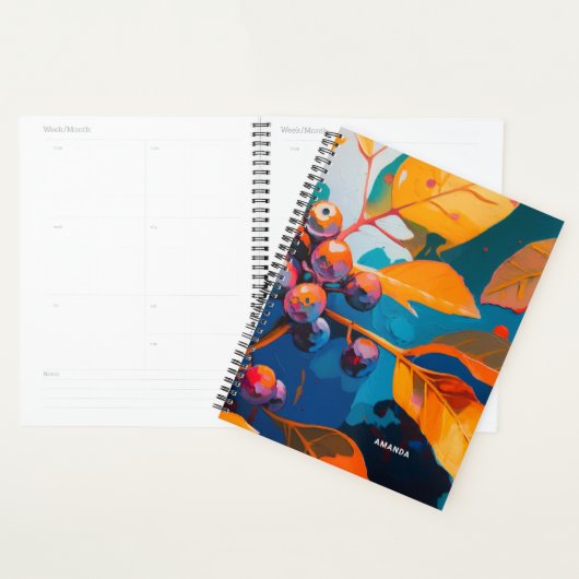 Vallen bladeren en bessen. Abstracte herfstbloemen Planner (Display)