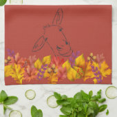 Vallen bladeren en inkt ezel theedoek (Gevouwen)