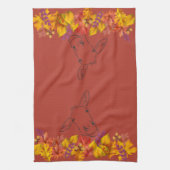 Vallen bladeren en inkt ezel theedoek (Verticaal)