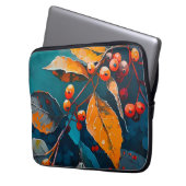 Vallen bladeren en rowan berry. Natuur herfstbloem Laptop Sleeve (Voorkant Links)