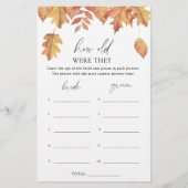 Vallen bladeren - Hoe oud waren ze bruids spel (Voorkant)