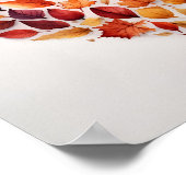 Vallen bladeren in de vorm van een hart print (Hoek)